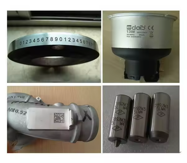 Black marking on steel Black marking on steel